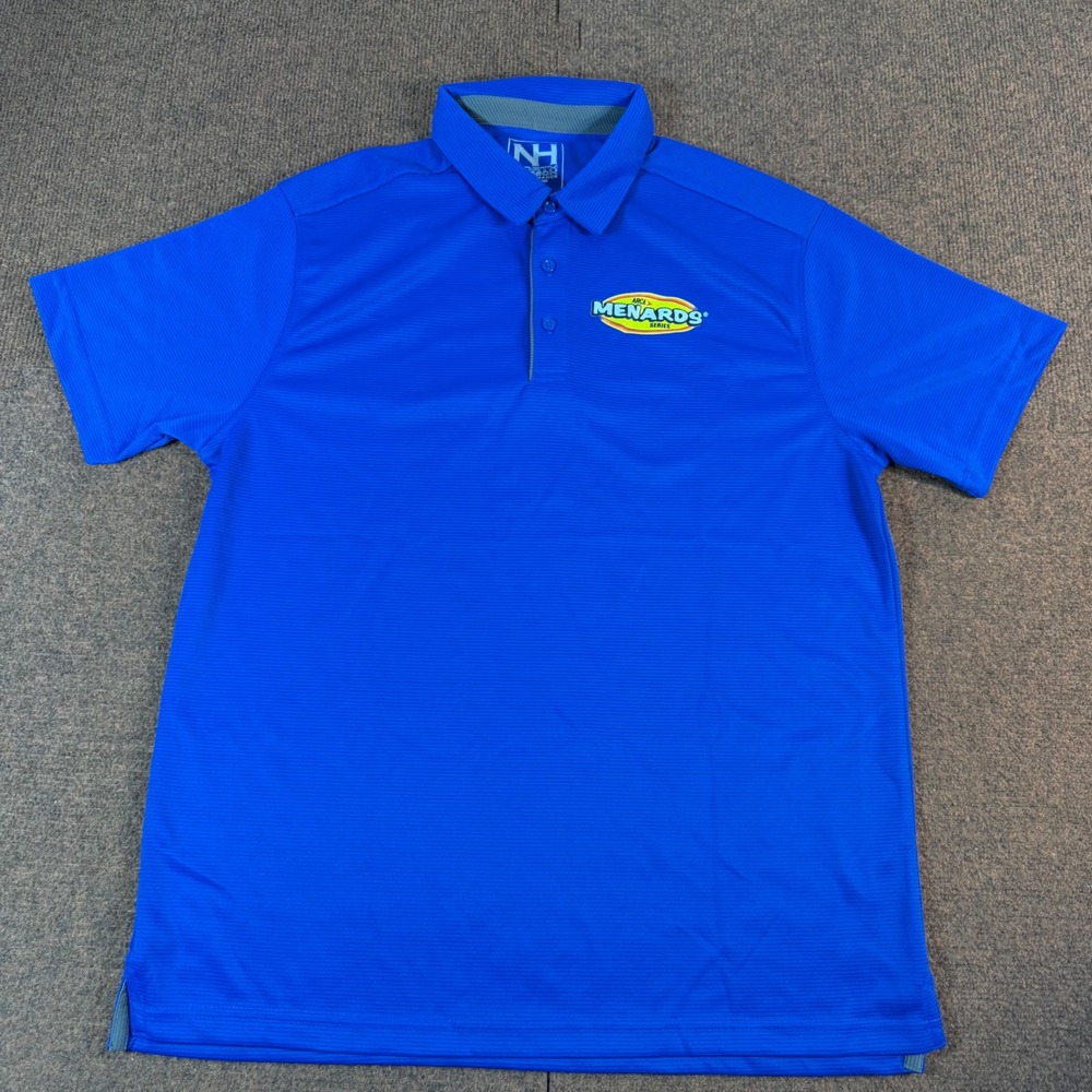 North Hudson ARCA Menards Series Polo Mens Large Blue NASCAR Berlin Speedway L